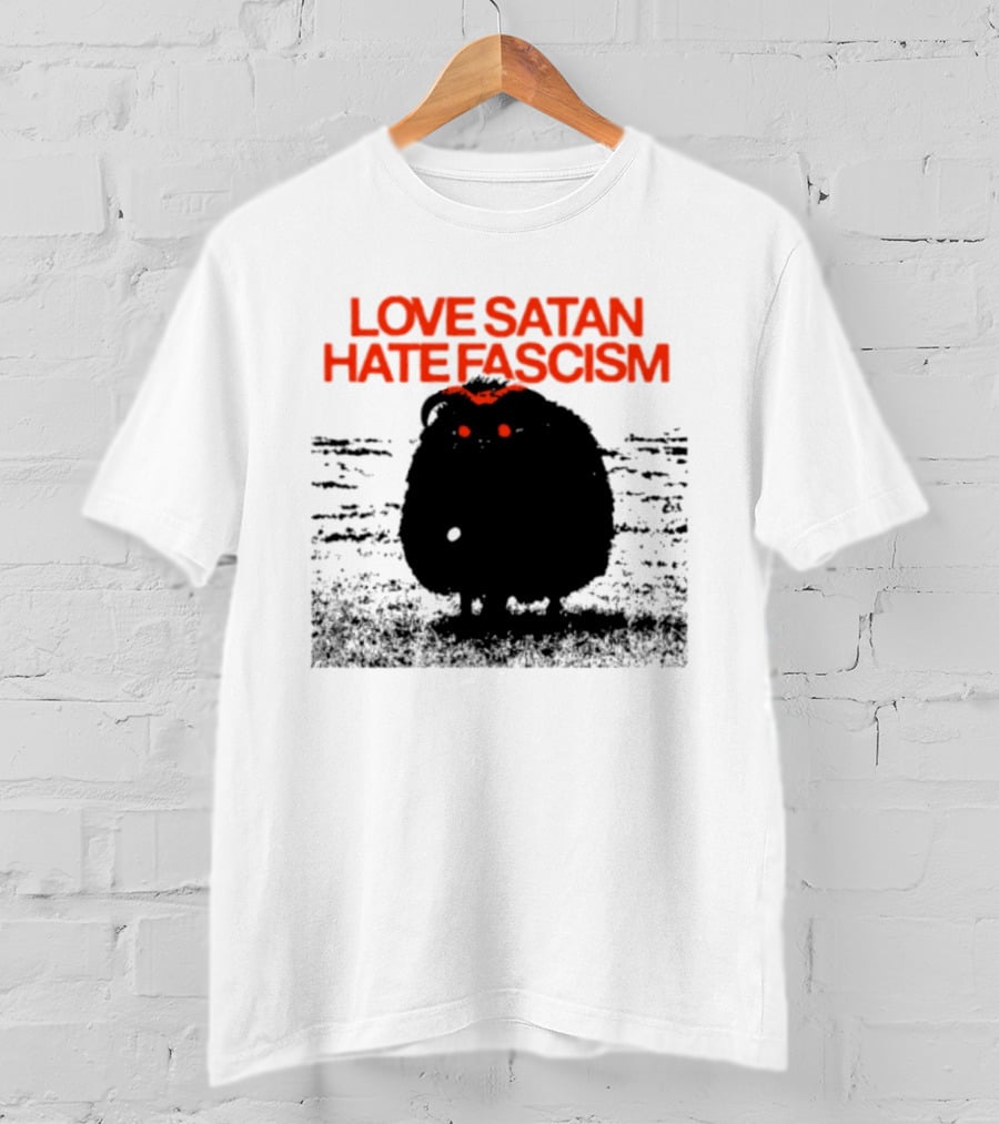 Love Satan Hate Fascism Cat Anti Fascist T-Shirt