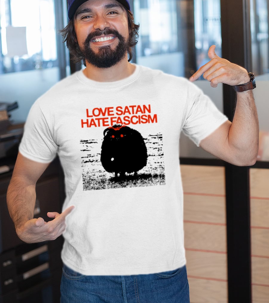 Love Satan Hate Fascism Cat Anti Fascist T-Shirt