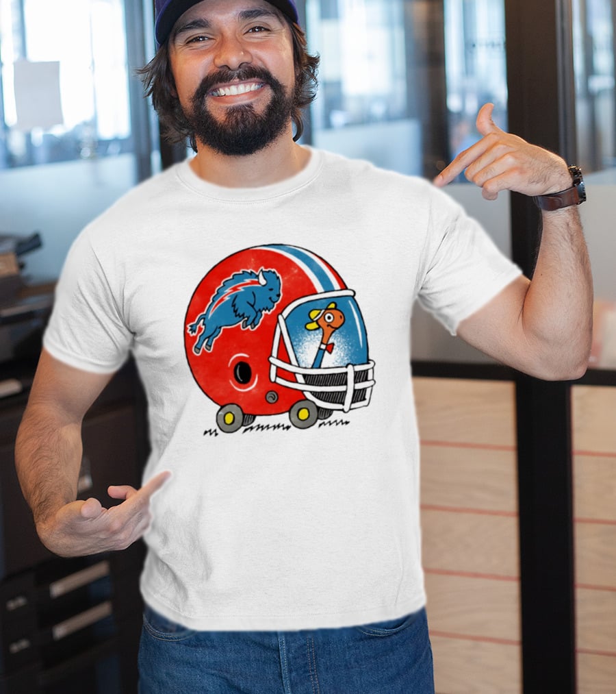 Lowly Worm Wearing Buffalo Bills Football Helmet With Buffalo T-Shirt