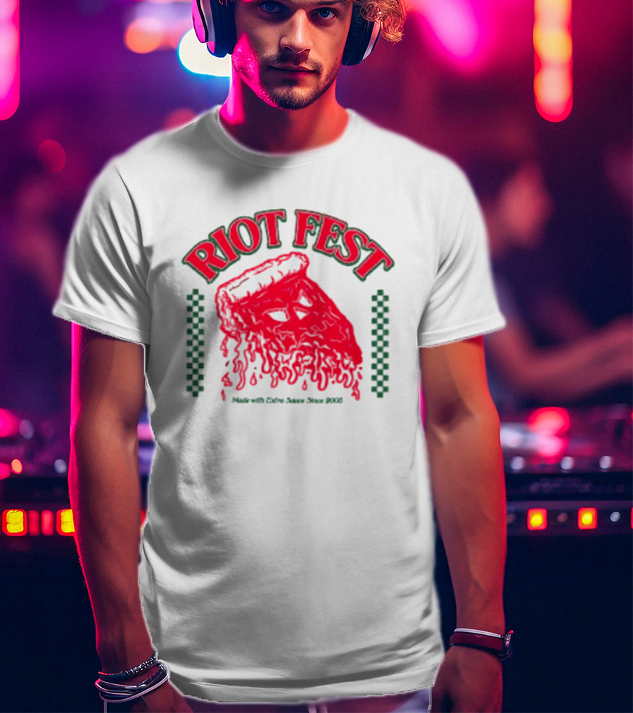 Riot Fest Chicago 2026 Douglass Park September 18 20 Pizza Lineup T-Shirt