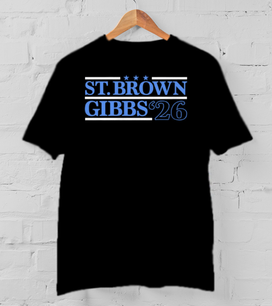 St. Brown Gibbs '26 Detroit Lions Football Campaign T-Shirt