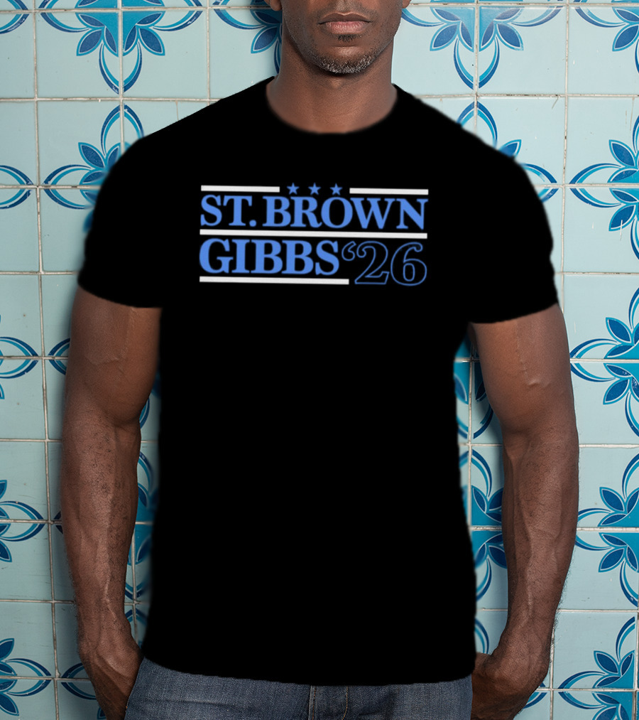 St. Brown Gibbs '26 Detroit Lions Football Campaign T-Shirt