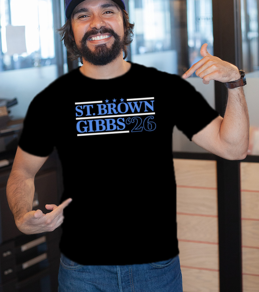 St. Brown Gibbs '26 Detroit Lions Football Campaign T-Shirt