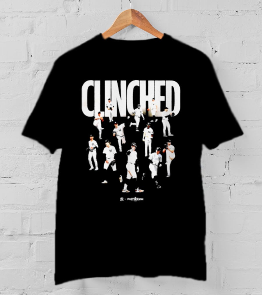 Yankees Clinched 2026 MLB Postseason Celebration Players Montage T-Shirt
