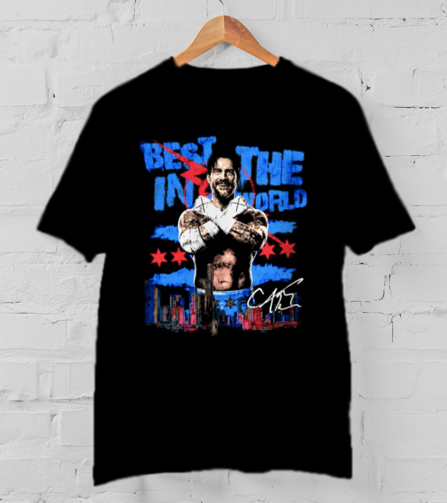 Best In The World CM Punk Chicago Wrestling Signature T-Shirt