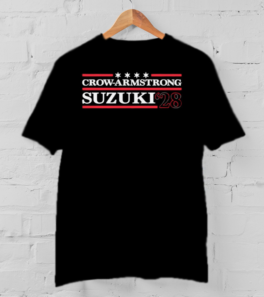 Crow Armstrong Suzuki 28 Stars And Stripes Chicago Cubs T-Shirt