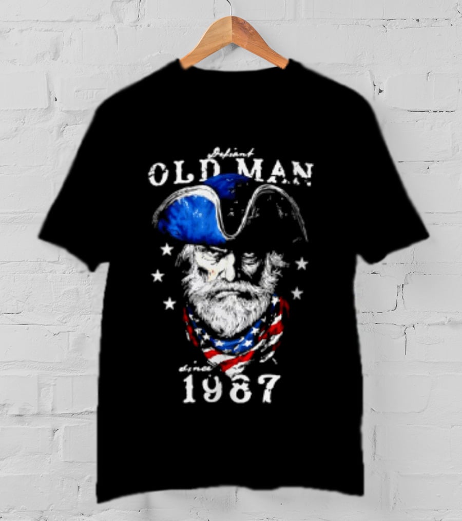 Old Man 1987 Patriotic Eagle And Stars T-Shirt