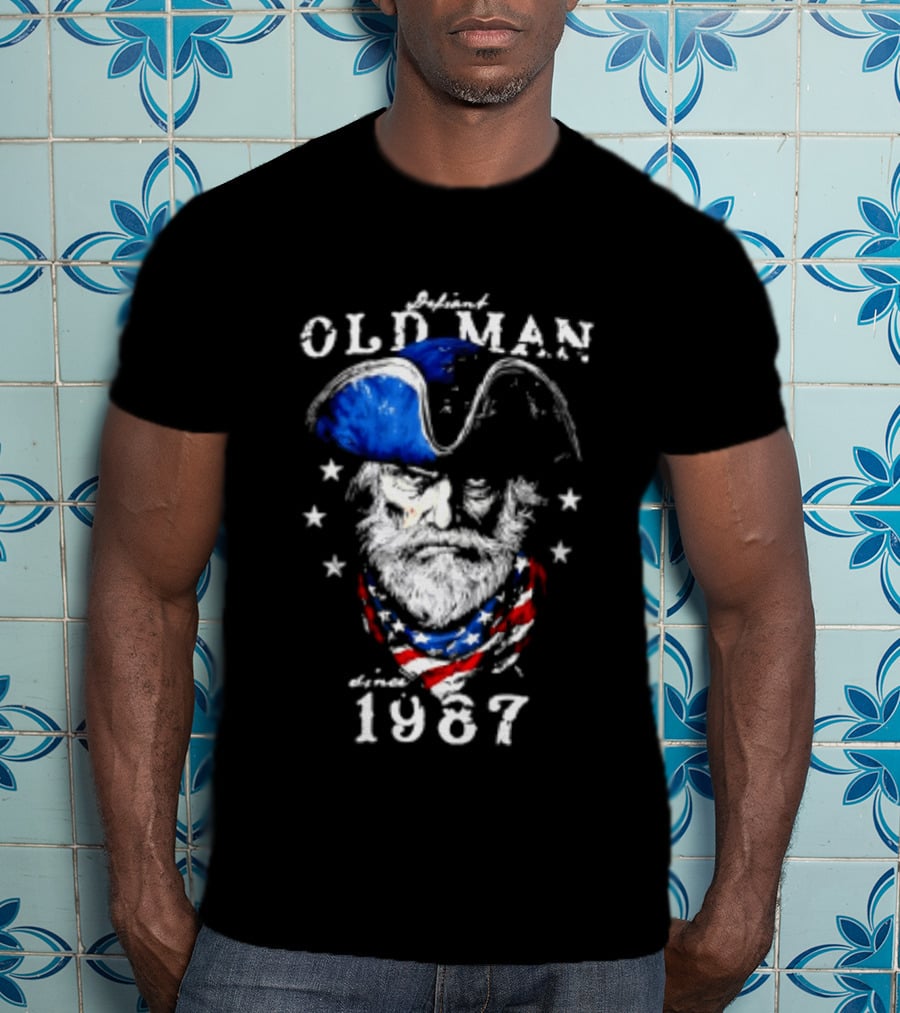 Old Man 1987 Patriotic Eagle And Stars T-Shirt