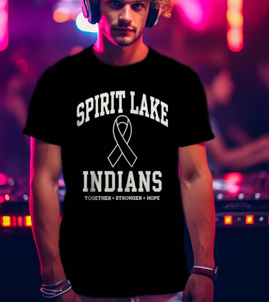 Spirit Lake Indians Ribbon Together Stronger Hope T-Shirt