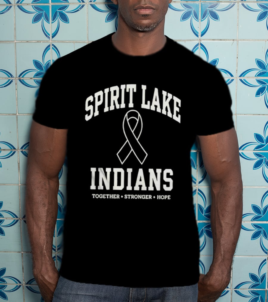 Spirit Lake Indians Ribbon Together Stronger Hope T-Shirt