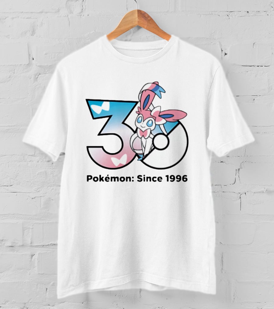Sylveon Pokémon 30 Years Anniversary Since 1996 Celebration T-Shirt
