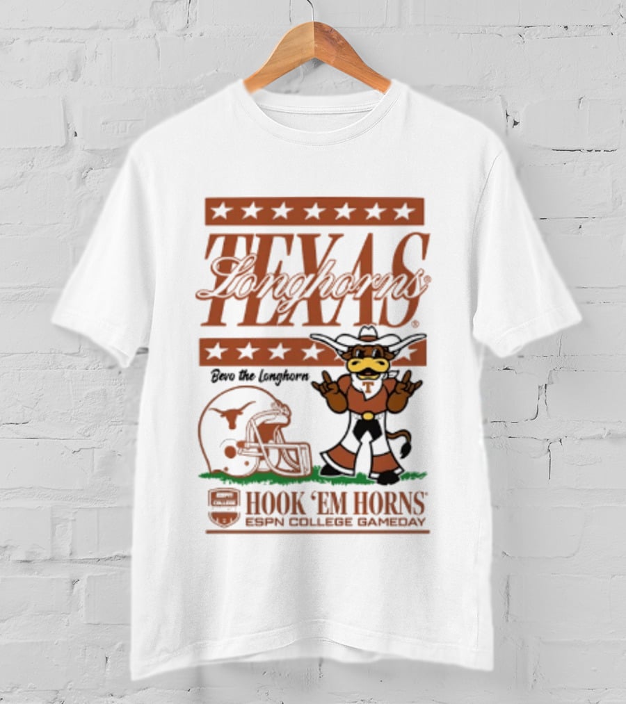 Texas Longhorns Bevo The Longhorn Hook 'Em Horns ESPN College Gameday 2026 T-Shirt