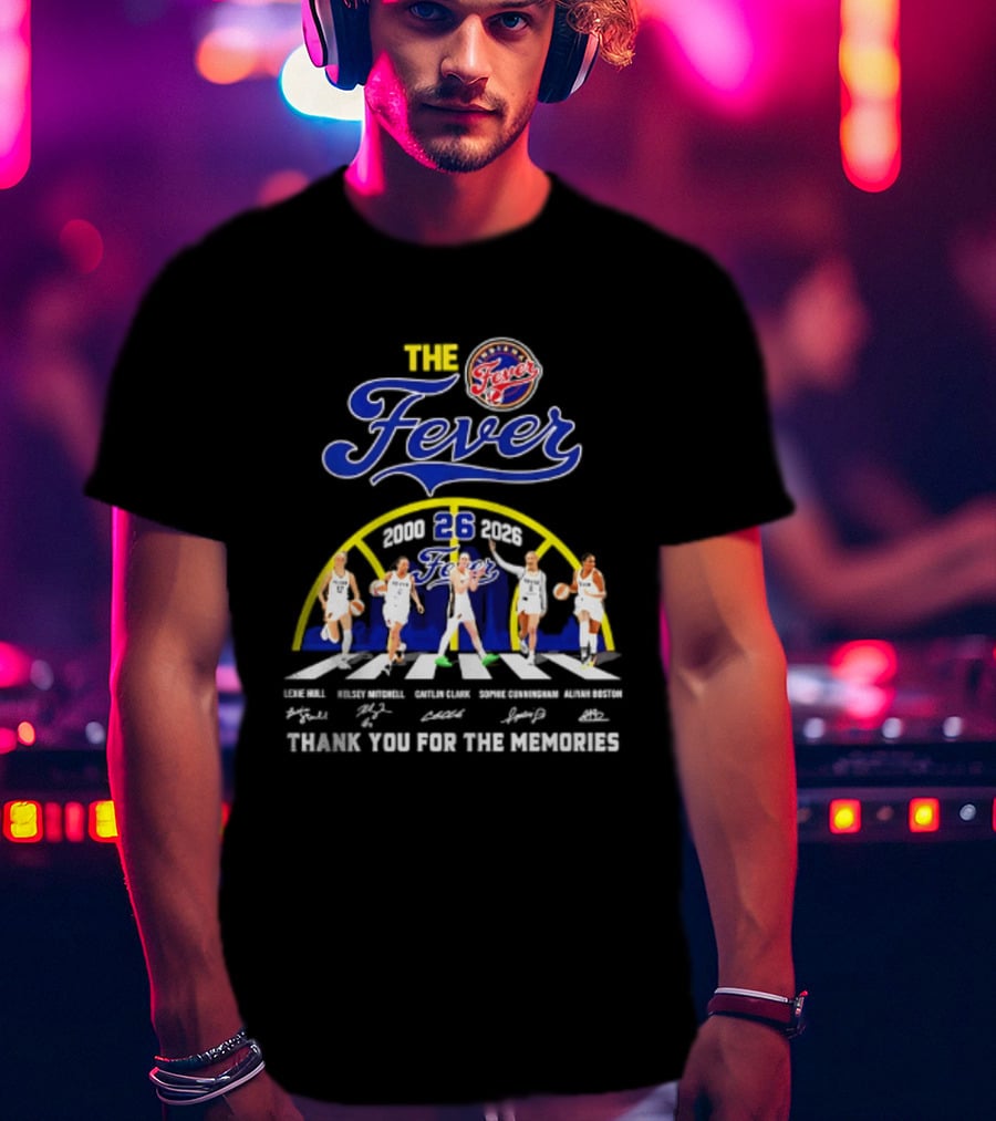 Indiana Fever 2000 2026 Thank You For The Memories Abbey Road Larkins Wheeler Vivians Robinson Mccowan Signatures T-Shirt