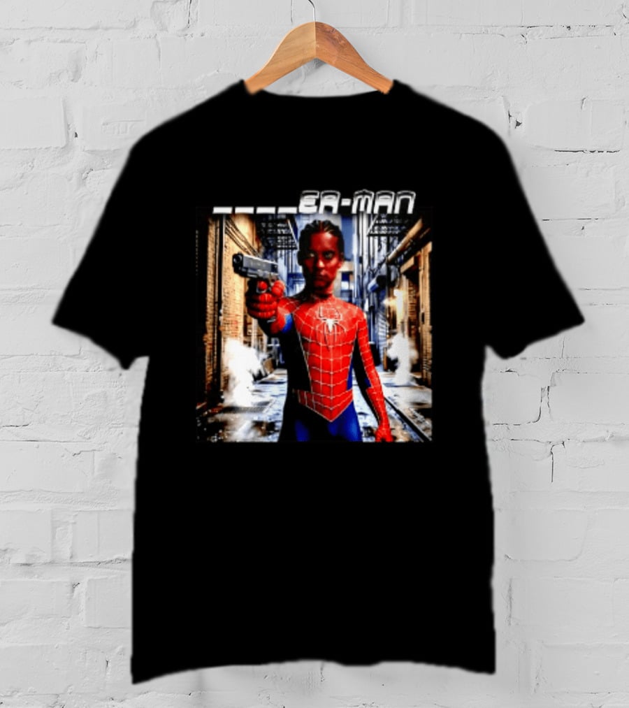 Tobey Maguire Spider Man Marvel Superhero Meme Gun Alley Scene T-Shirt