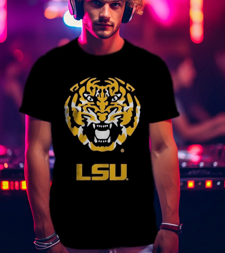 LSU Tigers Fierce Tiger Head T-Shirt