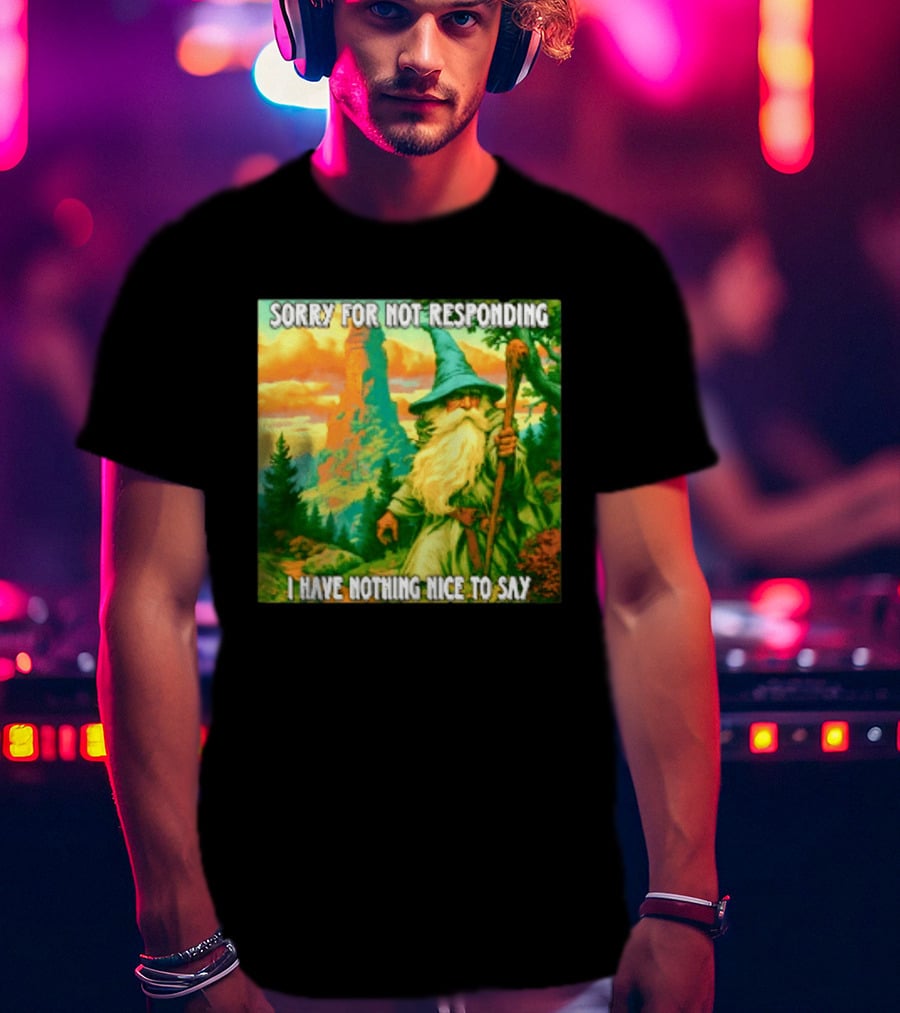 Sorry For Not Responding I Have Nothing Nice To Say Wizard Scene T-Shirt