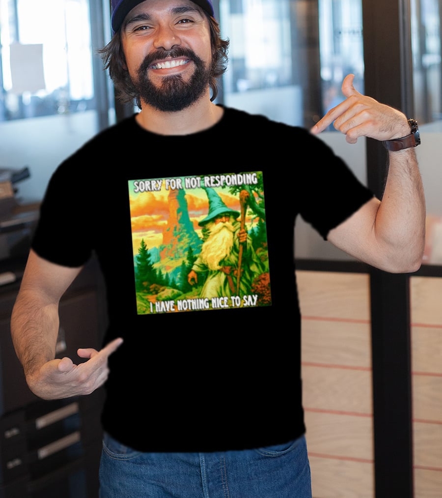 Sorry For Not Responding I Have Nothing Nice To Say Wizard Scene T-Shirt
