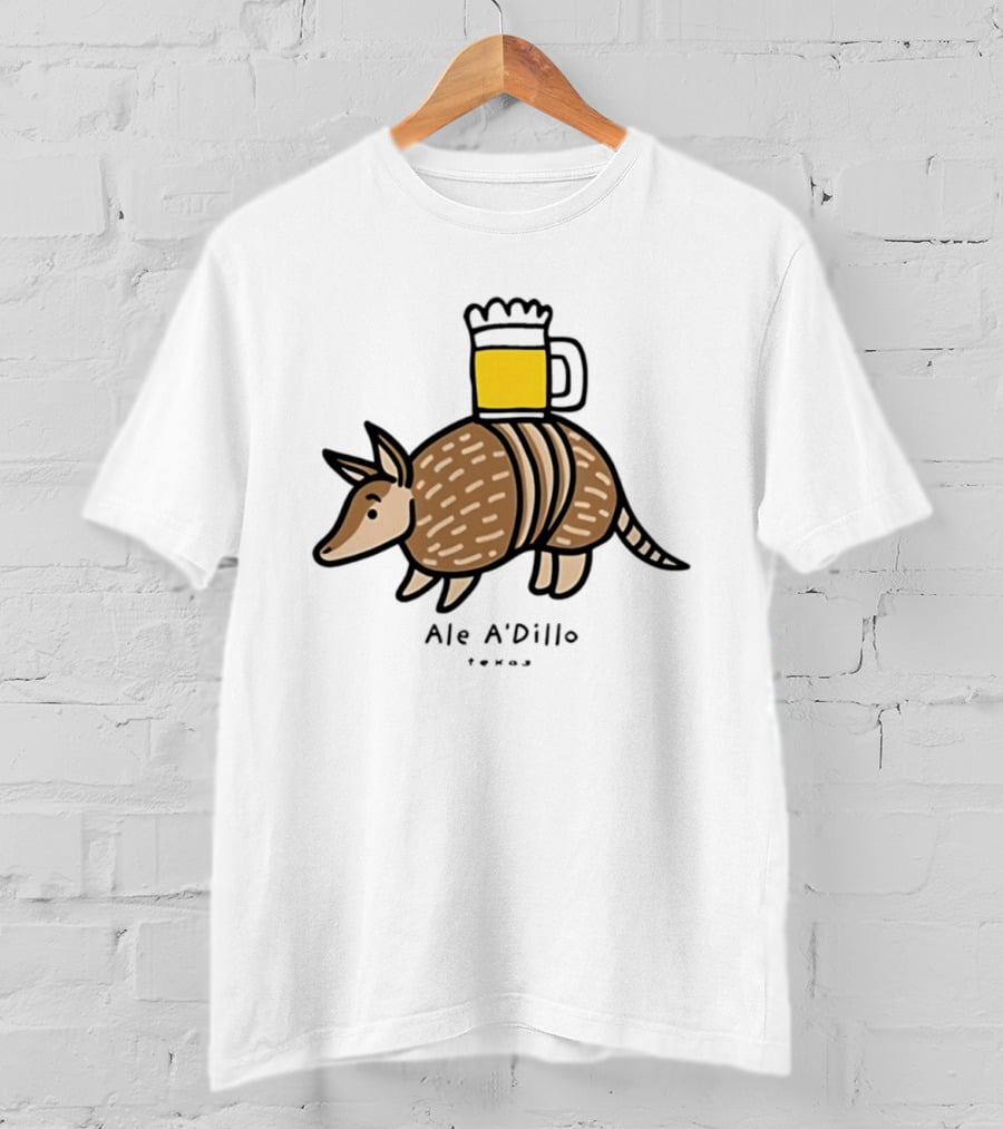 Ale A'Dillo Texas Armadillo With Beer T-Shirt