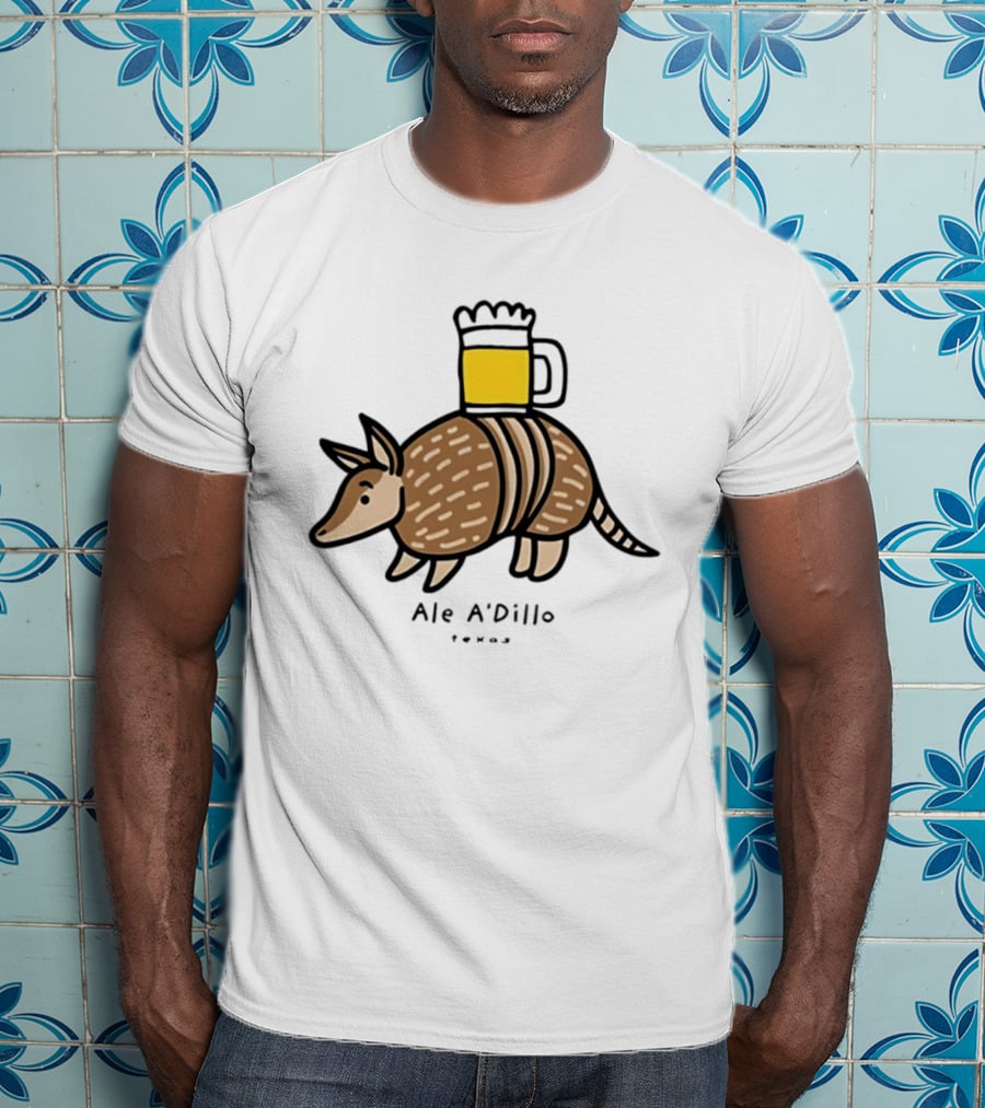 Ale A'Dillo Texas Armadillo With Beer T-Shirt