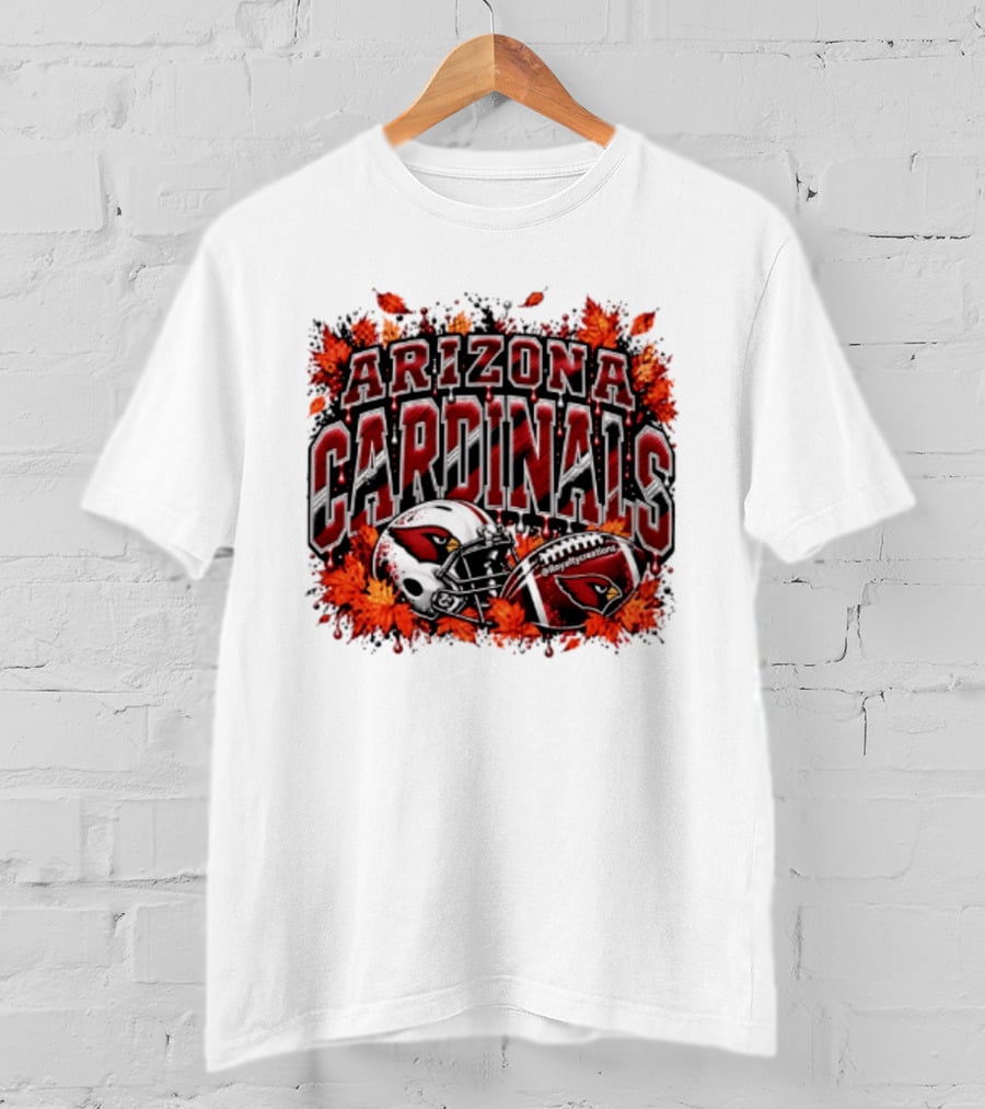 Arizona Cardinals Football Helmet Autumn Leaves 2026 T-Shirt