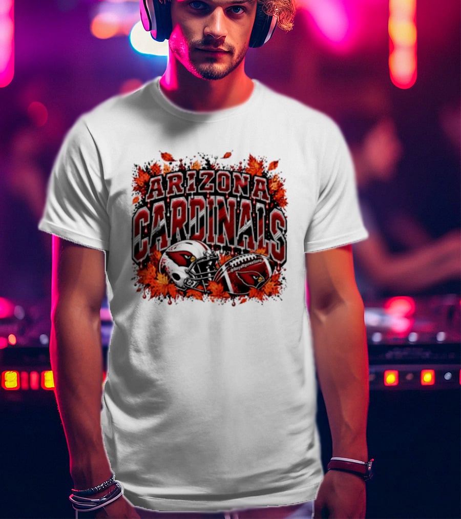Arizona Cardinals Football Helmet Autumn Leaves 2026 T-Shirt