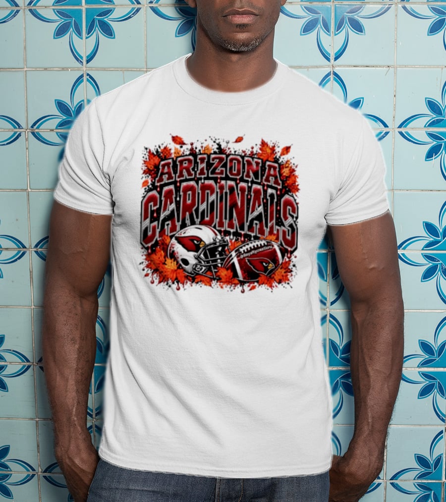 Arizona Cardinals Football Helmet Autumn Leaves 2026 T-Shirt