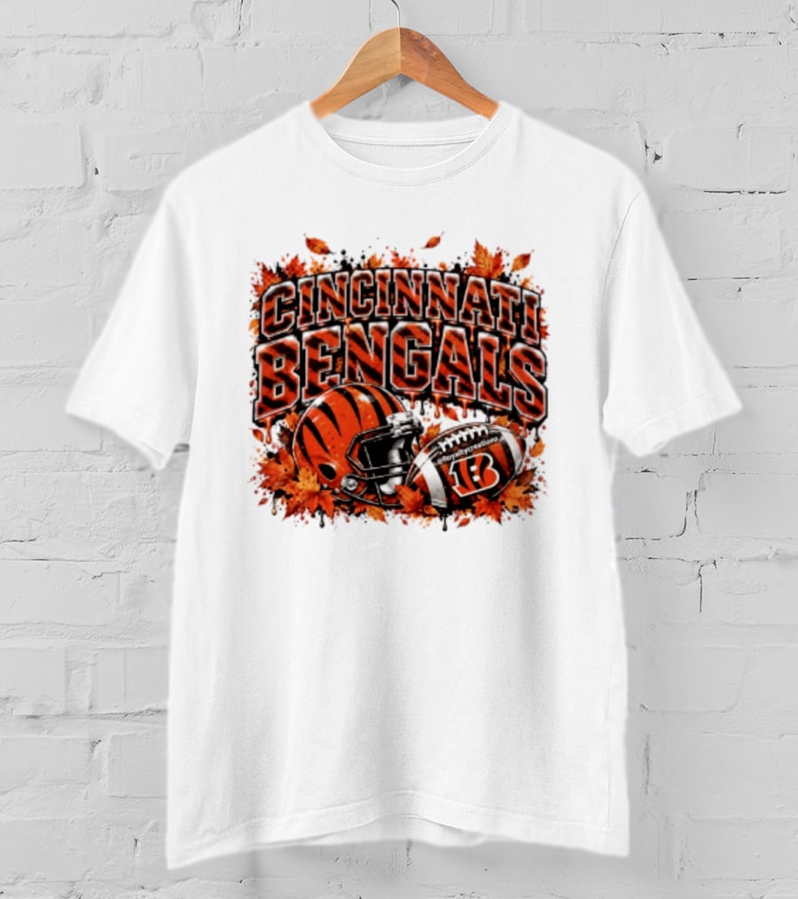 Cincinnati Bengals Autumn Football Helmet Halloween 2026 T-Shirt