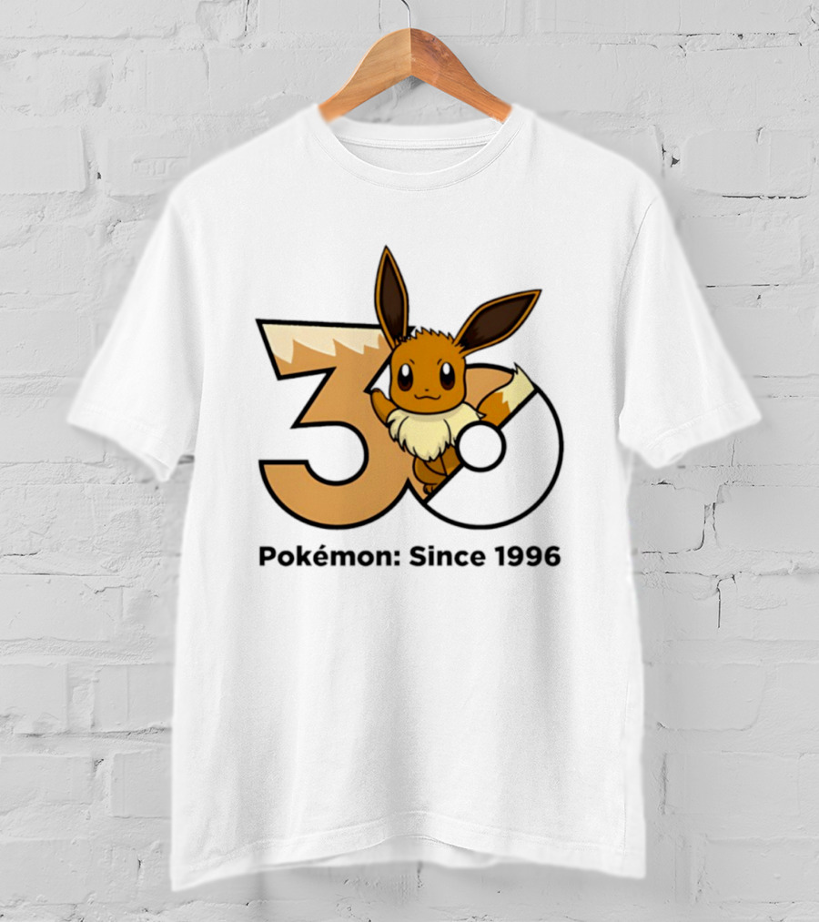 Eevee Pokémon 30th Anniversary Since 1996 Celebration T-Shirt