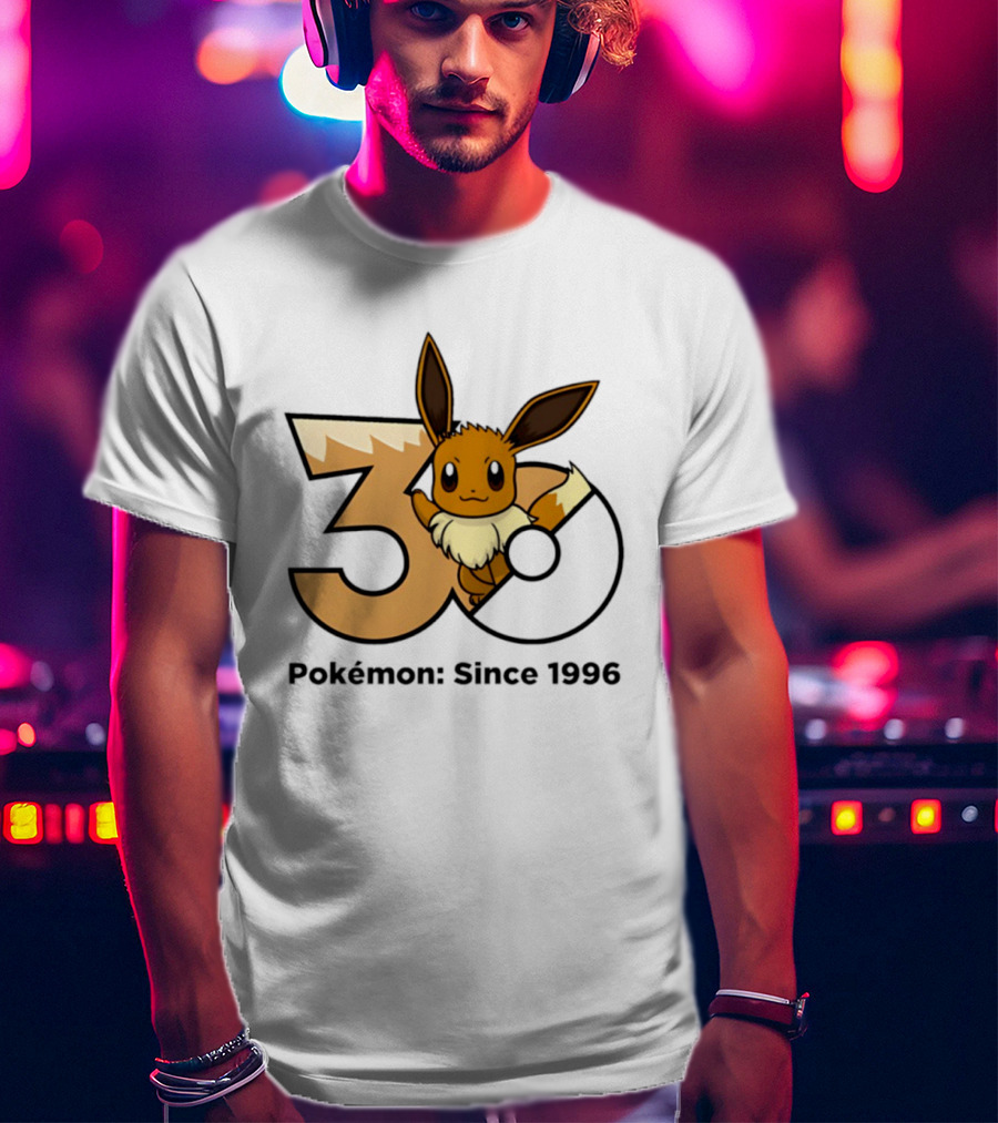 Eevee Pokémon 30th Anniversary Since 1996 Celebration T-Shirt