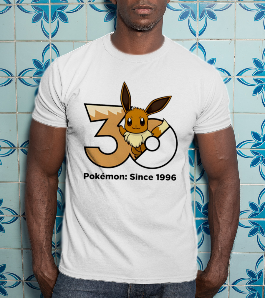 Eevee Pokémon 30th Anniversary Since 1996 Celebration T-Shirt