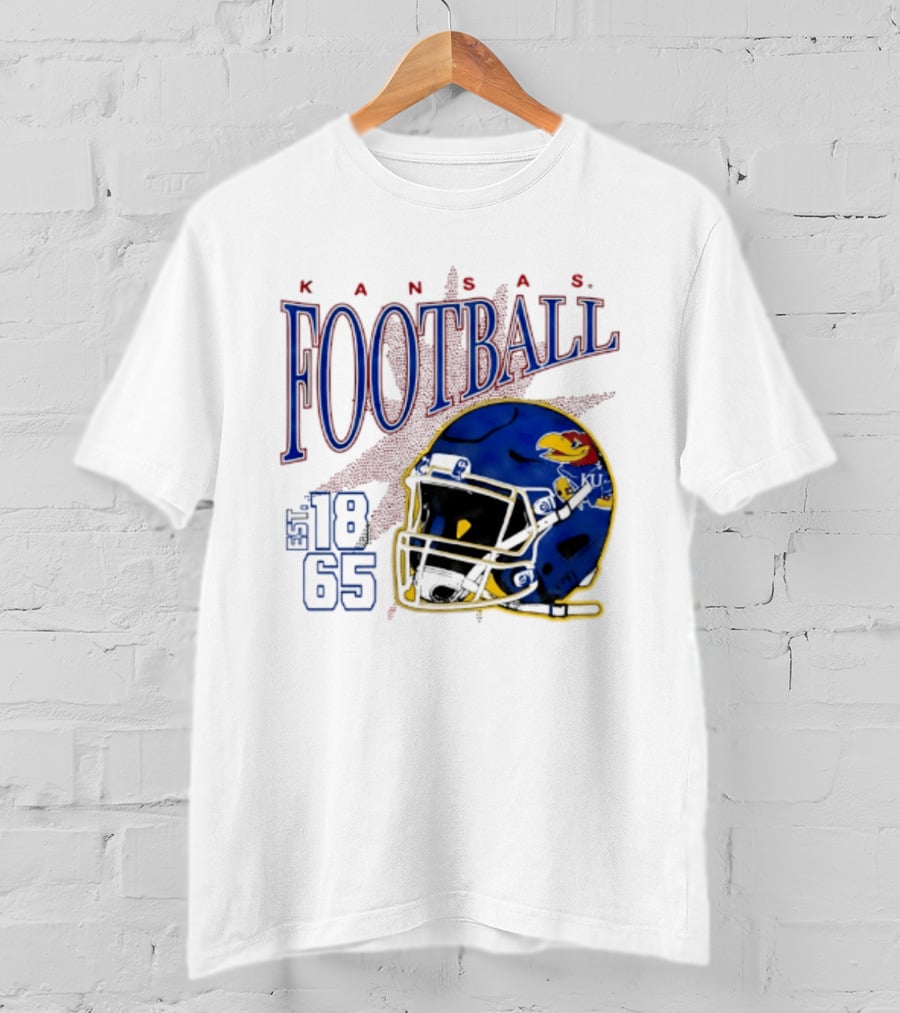 Kansas Jayhawks Football Est 1865 Helmet T-Shirt