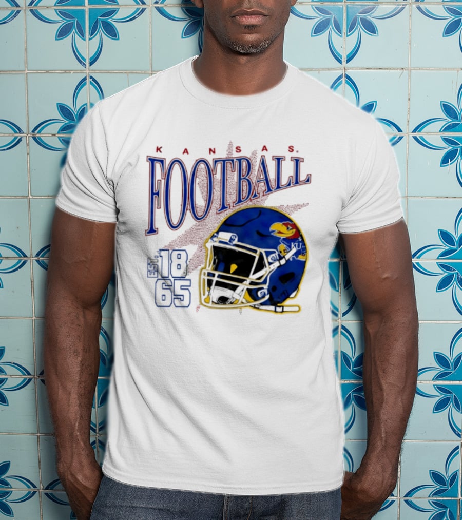 Kansas Jayhawks Football Est 1865 Helmet T-Shirt