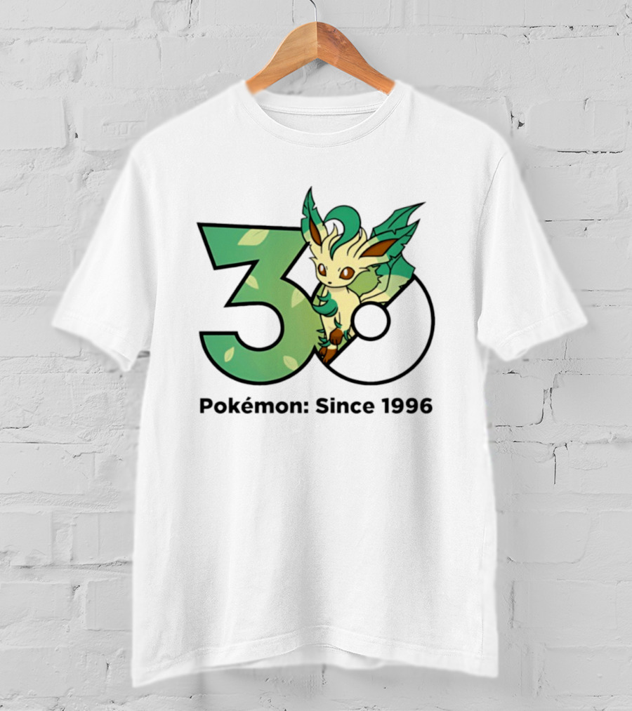 Leafeon Pokemon 30th Anniversary Since 1996 T-Shirt