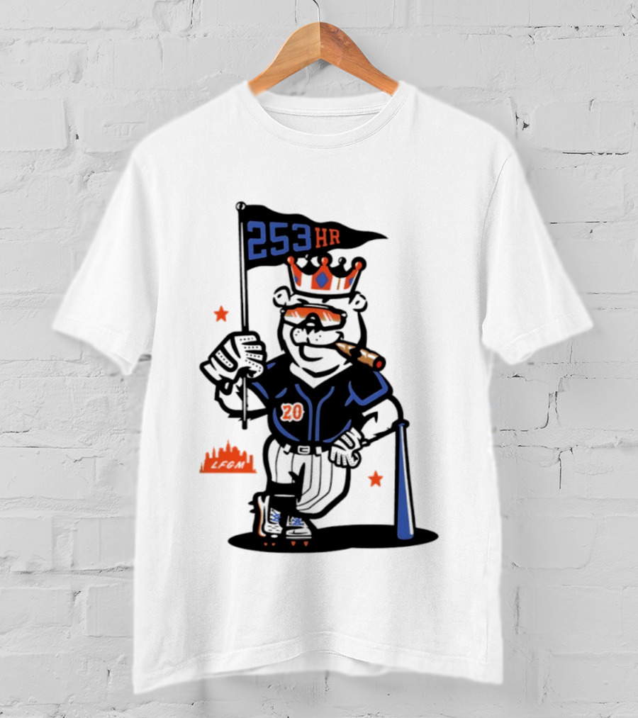 Pete Alonso New York Mets Polar Bear 253 HR Cigar King T-Shirt