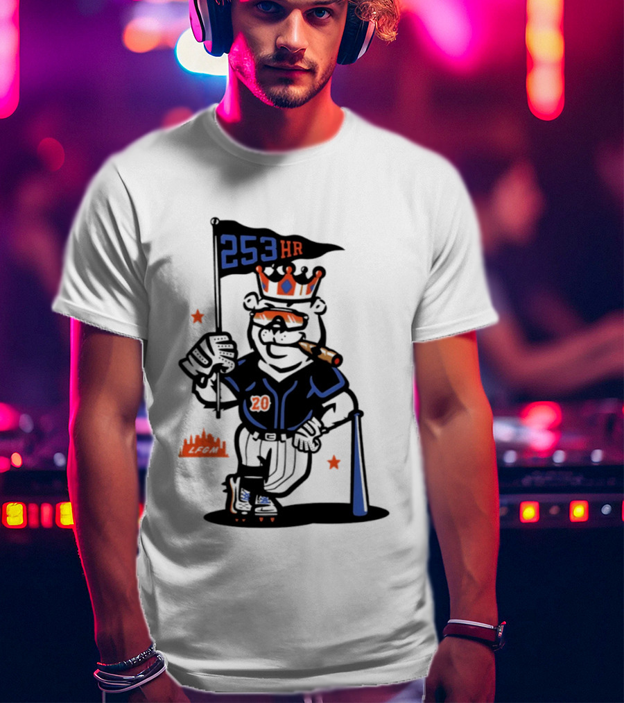Pete Alonso New York Mets Polar Bear 253 HR Cigar King T-Shirt