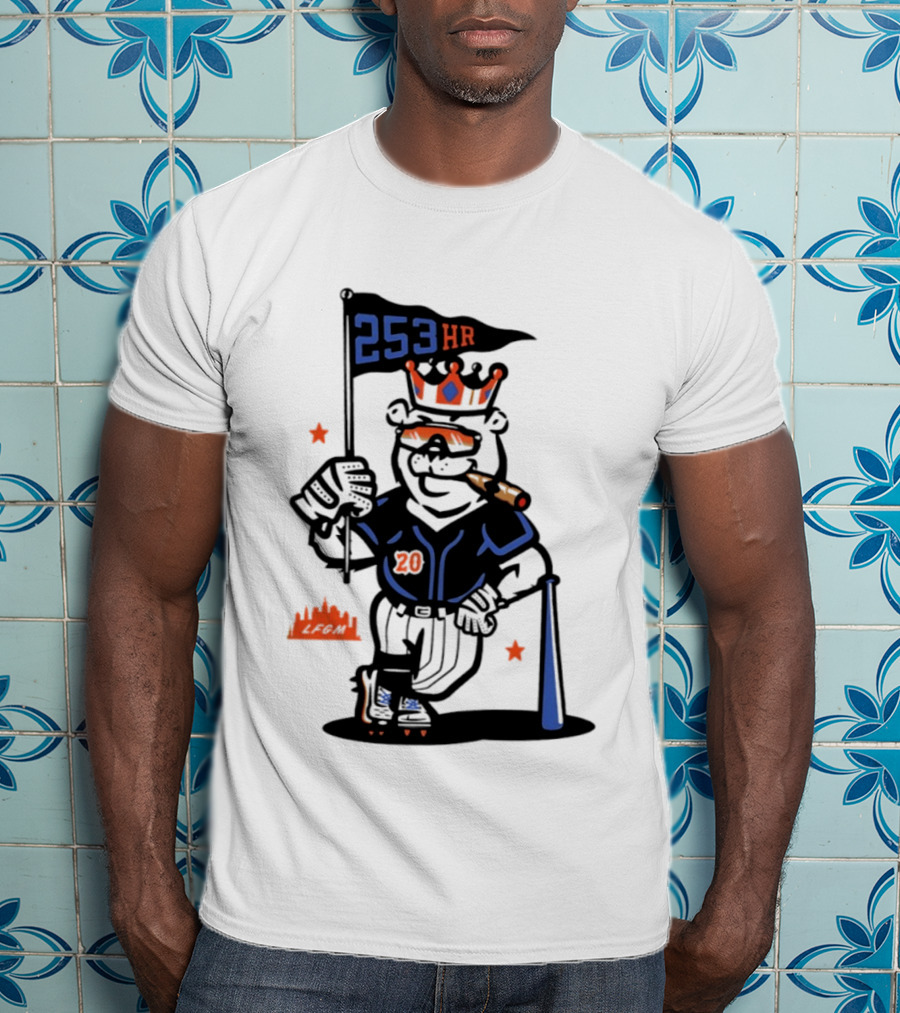 Pete Alonso New York Mets Polar Bear 253 HR Cigar King T-Shirt