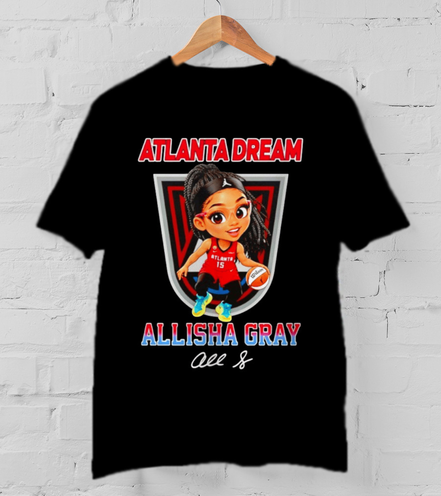 Allisha Gray Atlanta Dream WNBA Cartoon Basketball Player T-Shirt