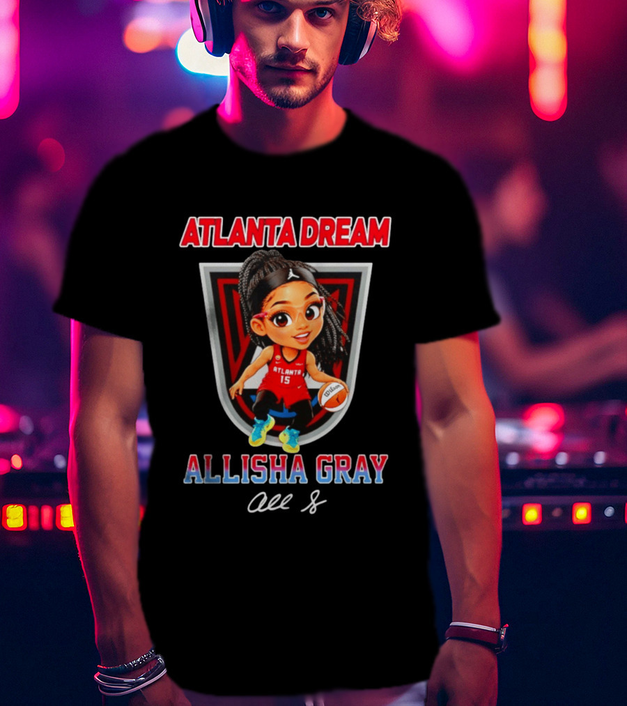 Allisha Gray Atlanta Dream WNBA Cartoon Basketball Player T-Shirt