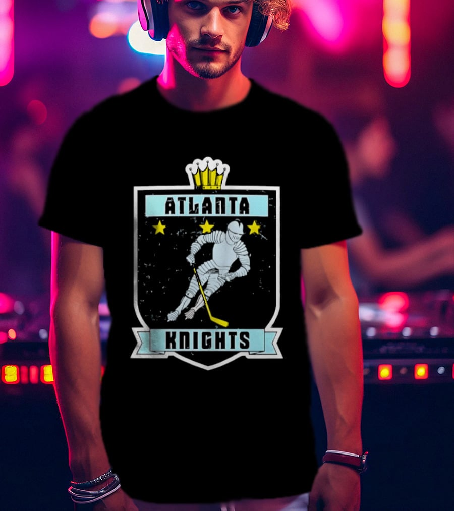 Atlanta Knights Hockey Ice Player With Stars T-Shirt