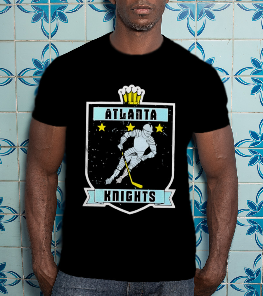 Atlanta Knights Hockey Ice Player With Stars T-Shirt