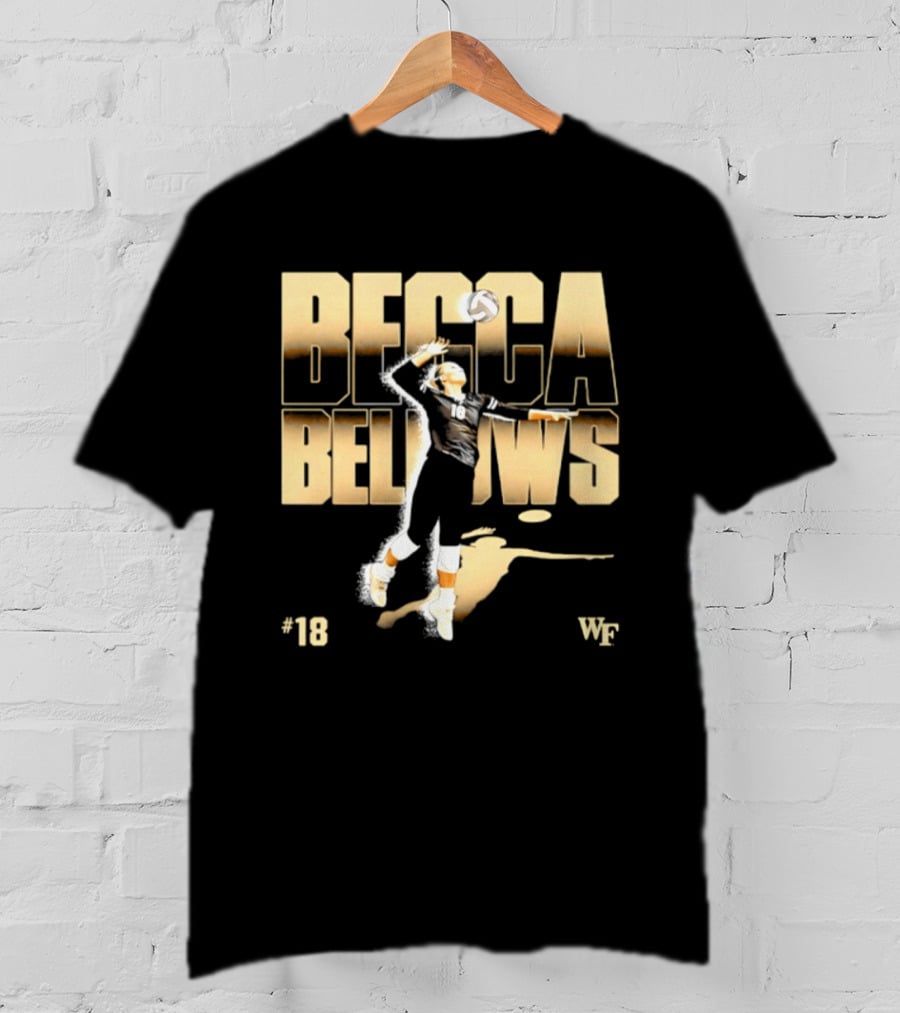 Becca Bellows 18 Wake Forest Volleyball WF NCAA Player Name Number T-Shirt