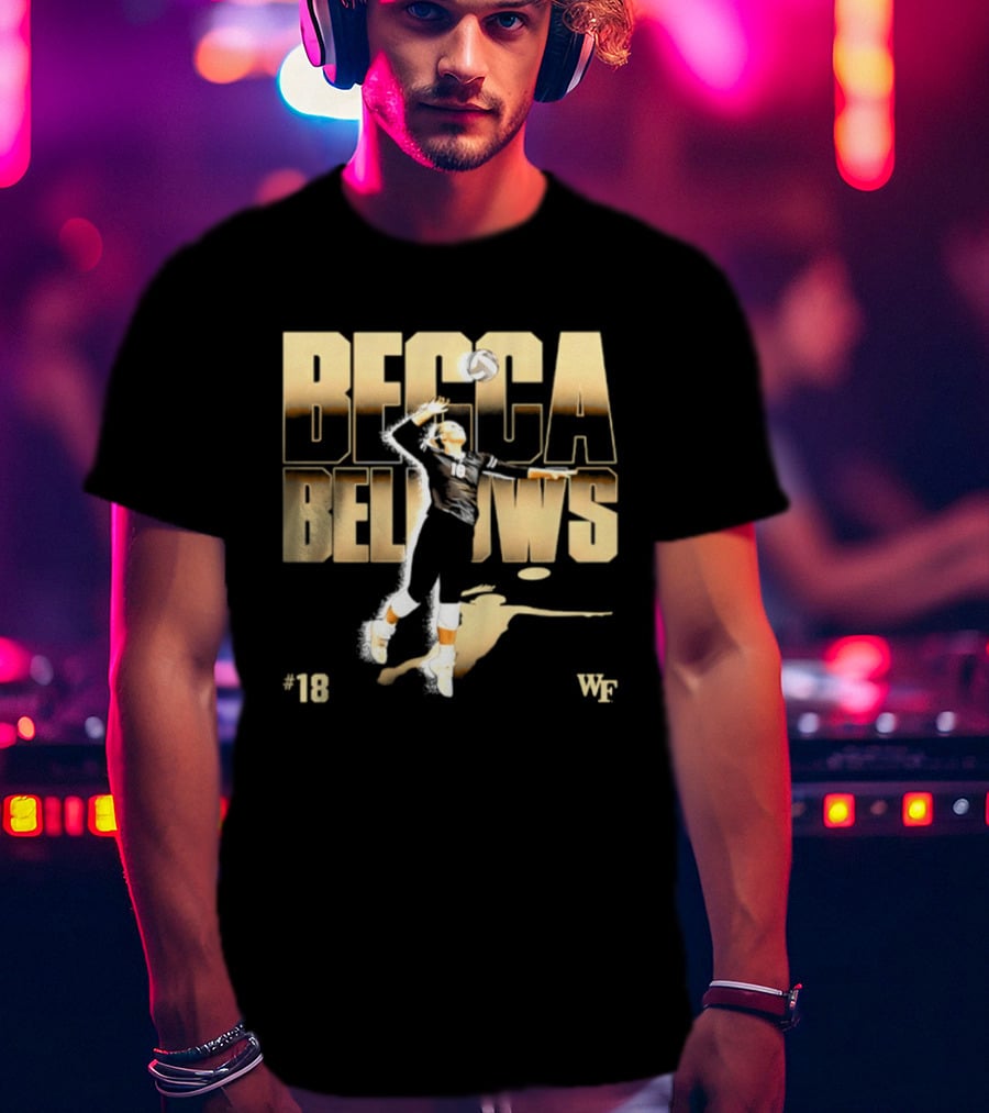 Becca Bellows 18 Wake Forest Volleyball WF NCAA Player Name Number T-Shirt