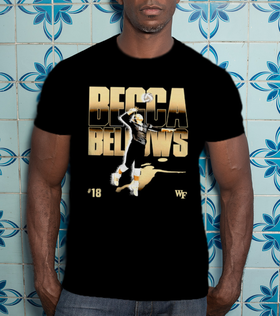 Becca Bellows 18 Wake Forest Volleyball WF NCAA Player Name Number T-Shirt