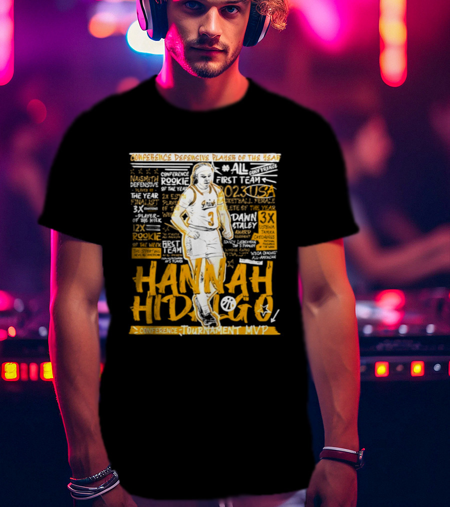 Hannah Hidalgo 2023 NCAA Conference Defensive Player Of The Year Tournament MVP Rookie Team Honors T-Shirt