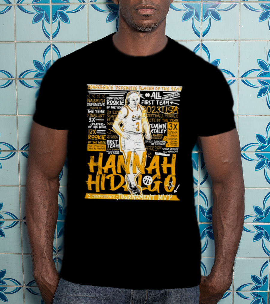 Hannah Hidalgo 2023 NCAA Conference Defensive Player Of The Year Tournament MVP Rookie Team Honors T-Shirt