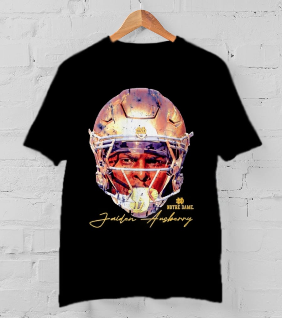 Notre Dame NCAA Football Helmet Jaiden Ausberry Swag Head T-Shirt
