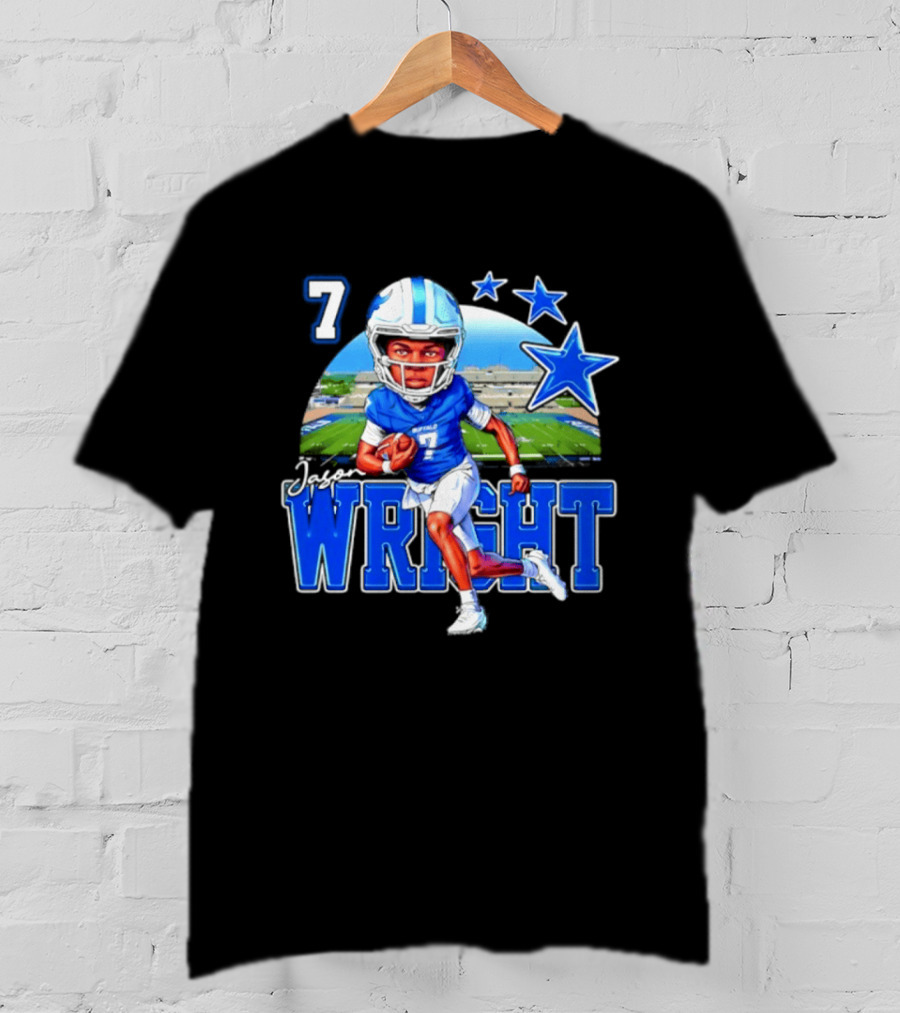 Buffalo Bulls Jason Wright 7 NCAA Football Player Caricature T-Shirt