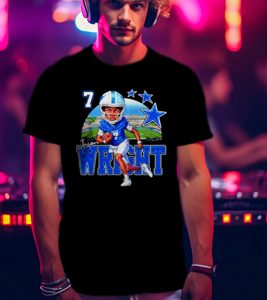 Buffalo Bulls Jason Wright 7 NCAA Football Player Caricature T-Shirt