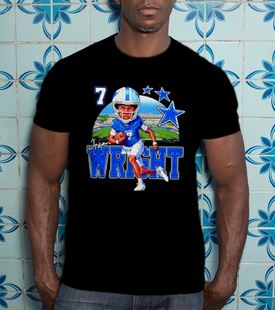 Buffalo Bulls Jason Wright 7 NCAA Football Player Caricature T-Shirt
