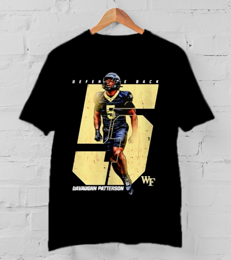 Davaughn Patterson Wake Forest Football Defensive Back Number 5 WF T-Shirt